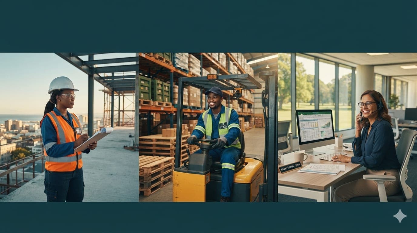 IE Services candidates placed across construction, logistics and office roles
